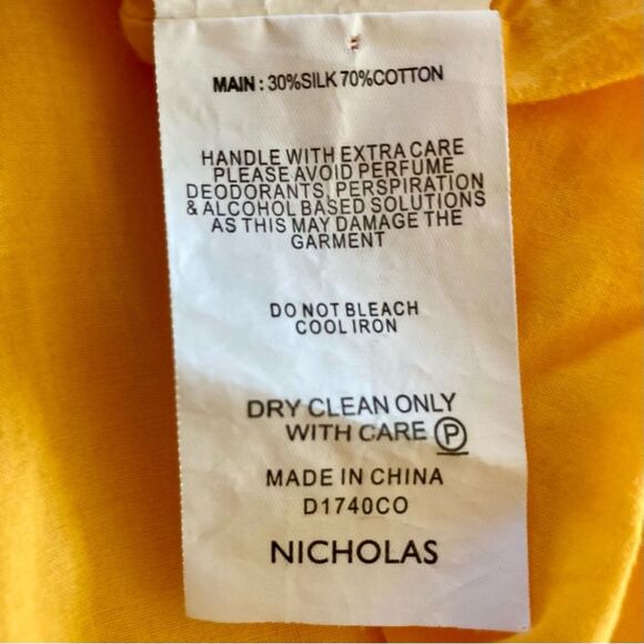 Revolve Nicholas Ruched Sleeve Button Front Dress Yellow Polka Dot No Belt 10 - Picture 16 of 16